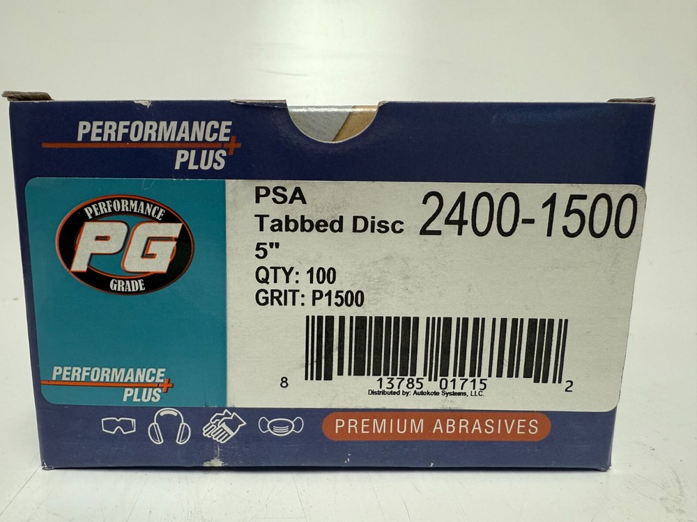 PERFORMANCE PLUS PSA TABBED 5" DISC, 1500 GRIT, 100 DISC PER BOX, NEW