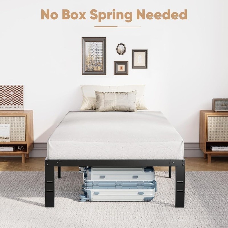 Metal Twin Bed Frame Platform No Box Spring Storage Easy Assembly Durable New