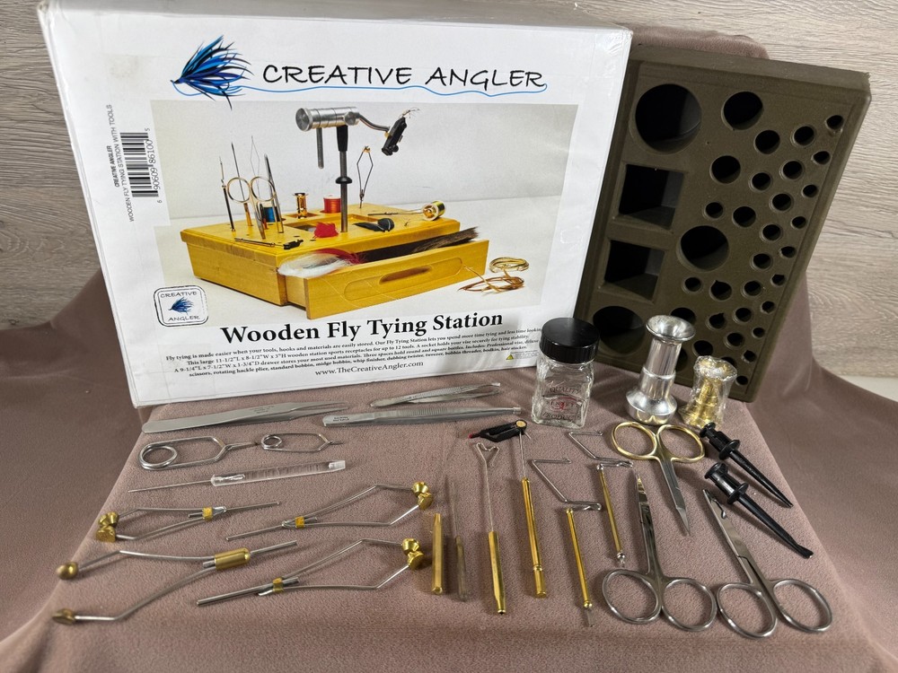 Creative Anglers Fly Tying Table and Tools - Over 25 Items