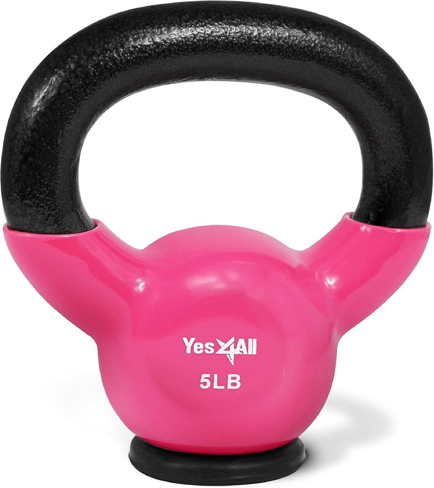 Versatile Kettlebell Set (5-65 lbs) with Rubber Base for Home Strength Training