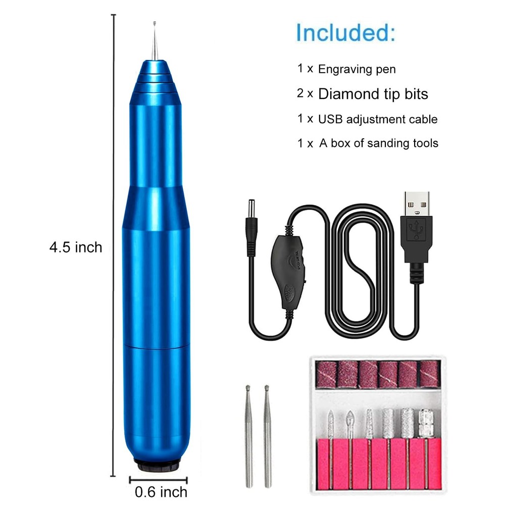 USB Rechargeable Engraving Pen - Versatile Customizer Engraver Tool for Jewel...