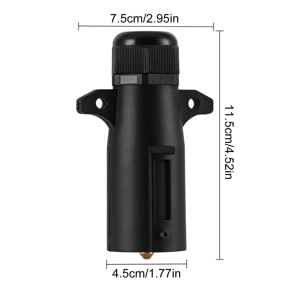 2PCS 7 Way Round RV Style Trailer Light Plug Connector Replacement End Blade Pin