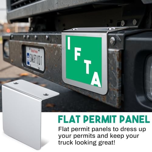Pack of 4 Chrome Brackets - Flat Permit Panel - Universal Size - 4 L Shaped