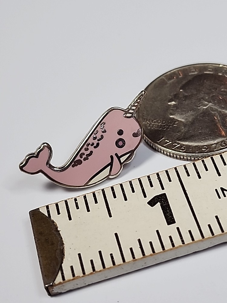 Pink Narwhal Lapel Pin Very Small Size