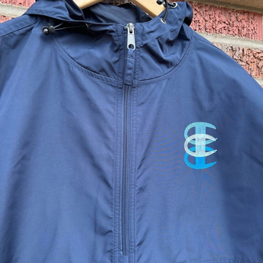 Champion Navy Blue 1/2 Zip Pullover Windbreaker Jacket