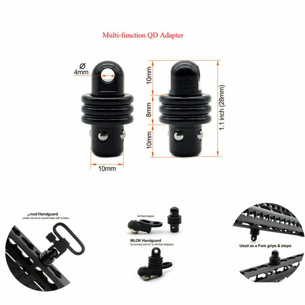 2Pcs QD Adapter Sling Stud for Sling Swivel Adaptation Sling Mount With Button