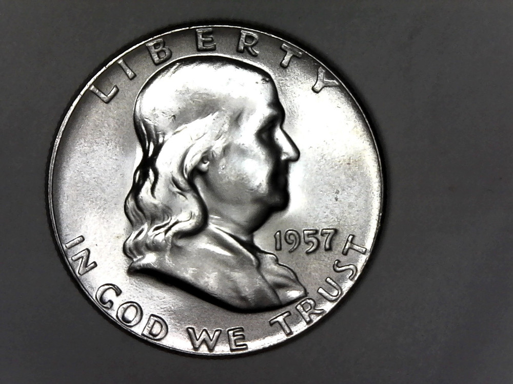 1957, Franklin Half Dollar-Unc