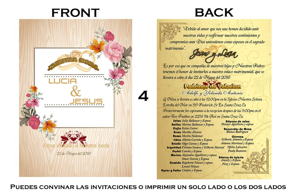 5 PSD 5x7 Invitation Bodas
