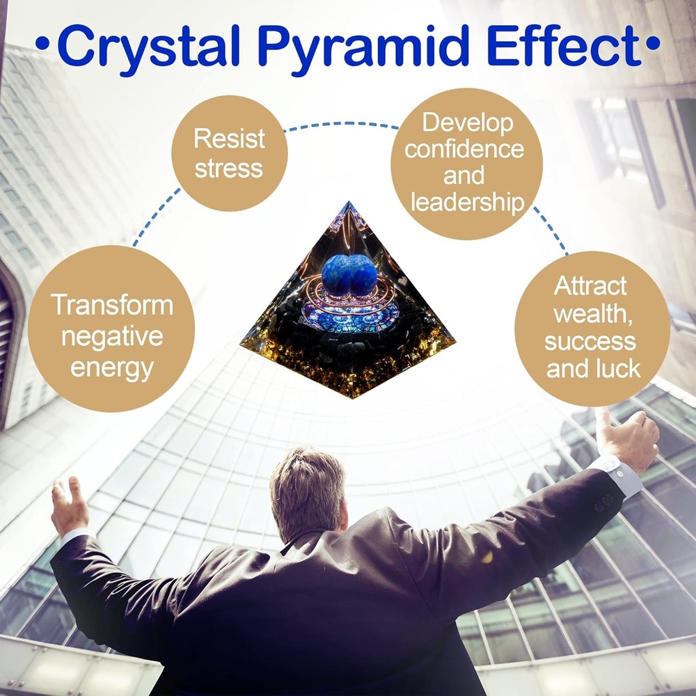 DRTMLY Orgone Crystal Pyramid, Lapis Lazuli Multi-colored-