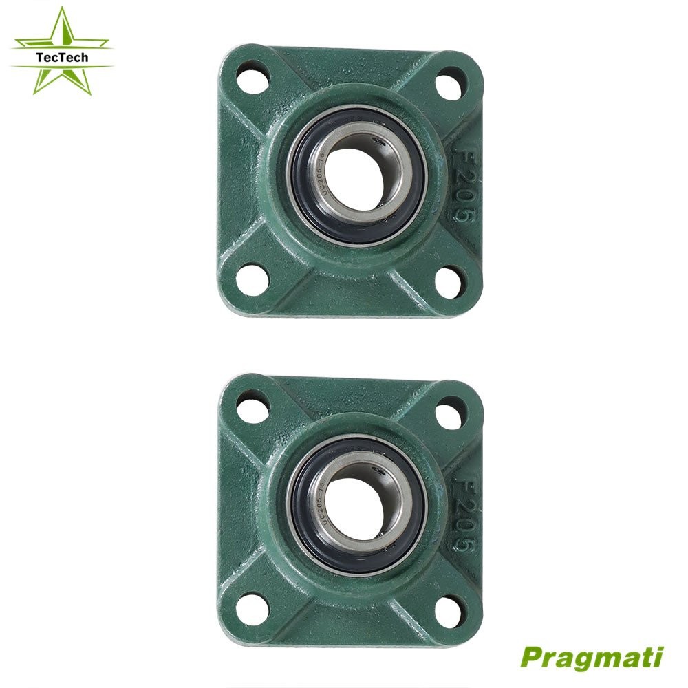 2 Pcs UCF205-16 Solid Base Pillow Block Flange Mounted Bearing 1" Bore 4 Bolt