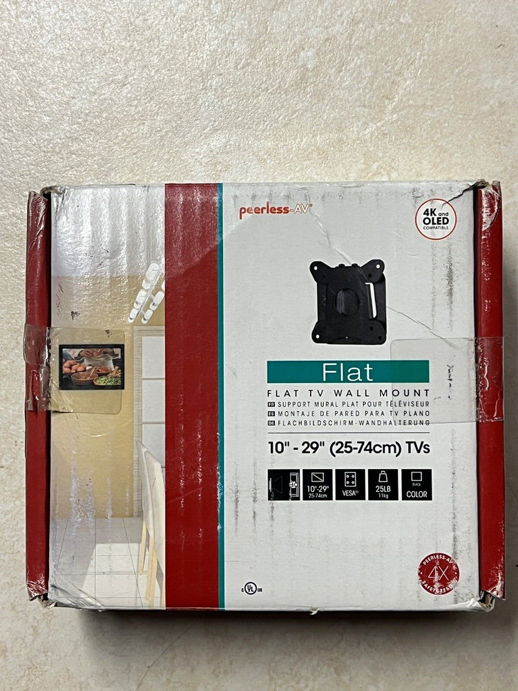 Peerless SFL624 Flat TV Wall Mount 10" - 29"  Low Profile New open Box