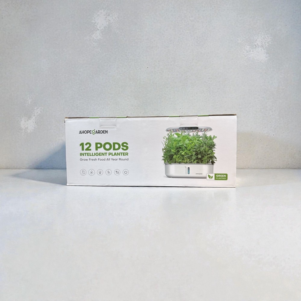 Ahopegarden 12-Pod Hydroponic Growing System w/ LED Light Black