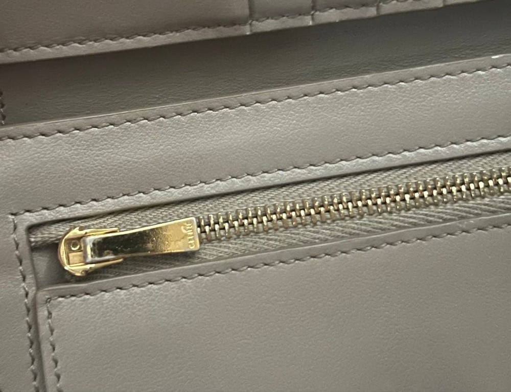 Excellent Condition Celine Bifold Wallet Multi Function Greige From Japan