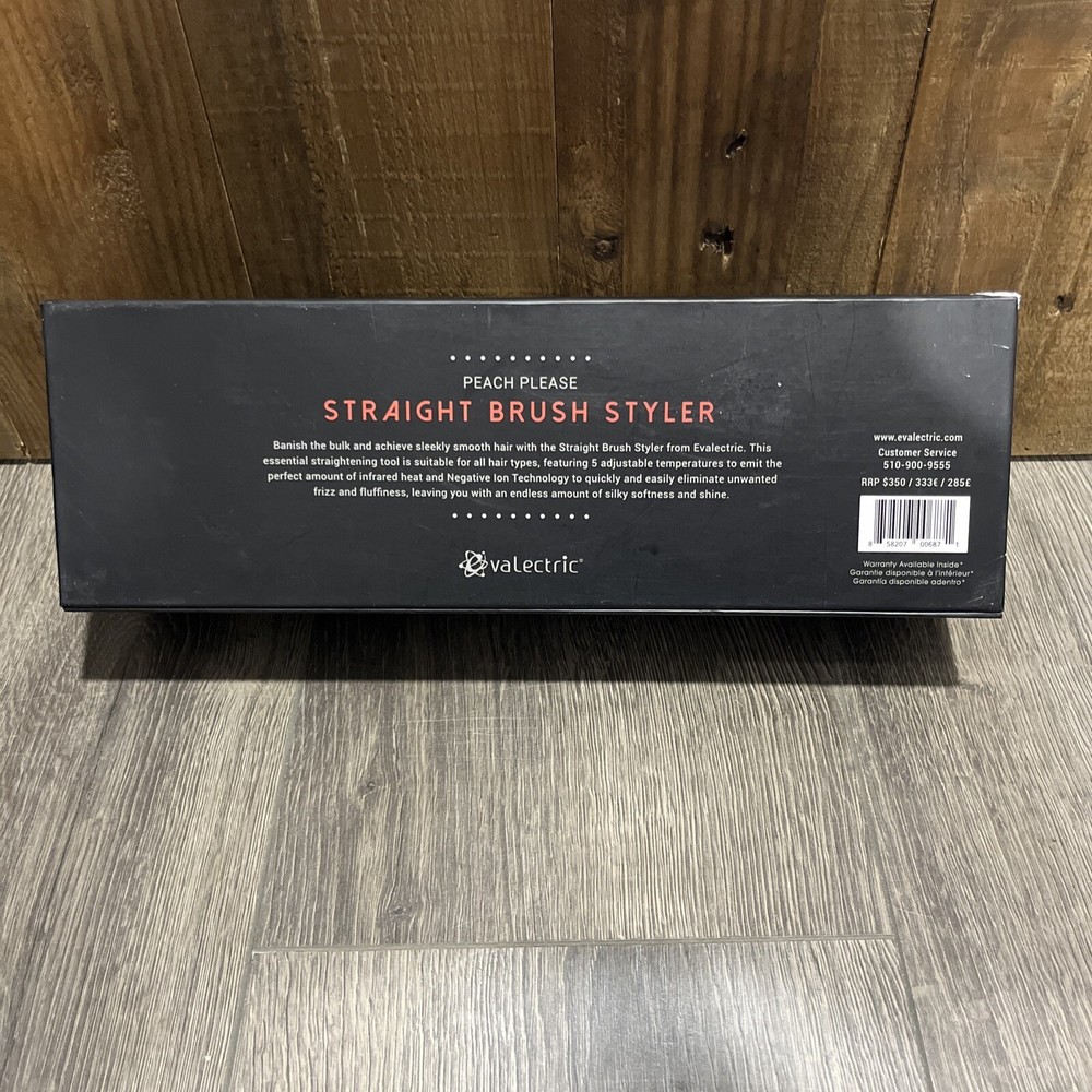 Evalectric Straight Brush Styler w/ Ceramic Surface & Negative Ion Technology