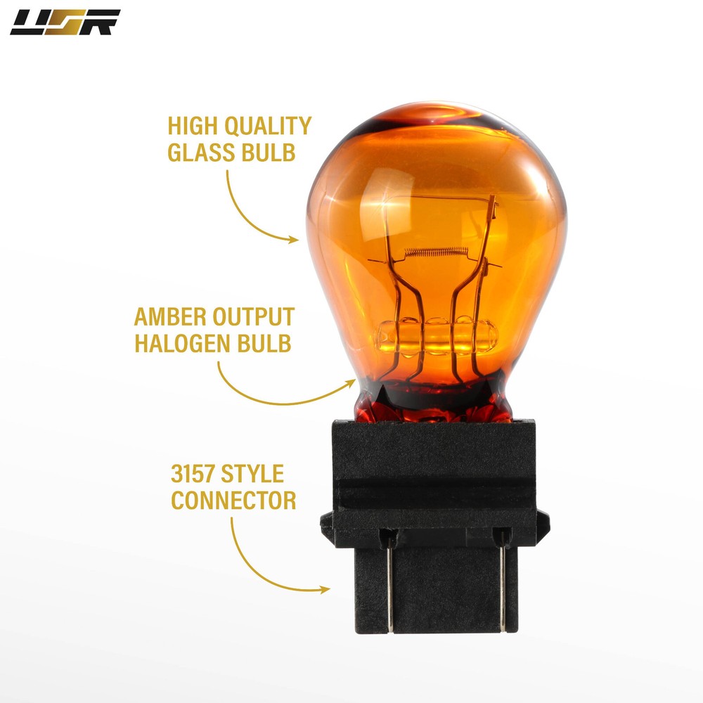 3157 / 3457 Dual Filament Natural Amber Halogen Bulbs Pair