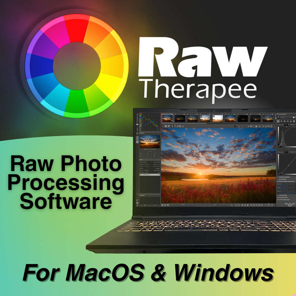 Raw Therapee Photo Processing Software, Image Editor, MacOS & Windows, USB/DVD