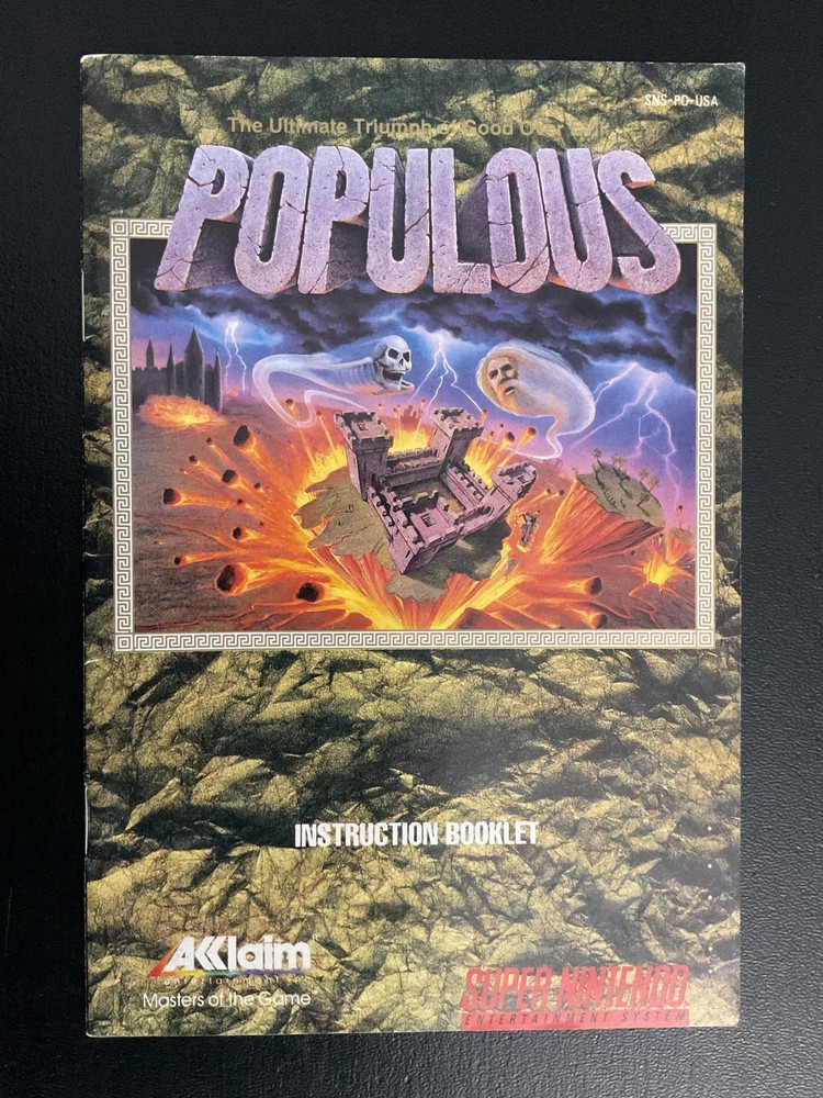 Populous SNES Super Nintendo Instruction Manual Only