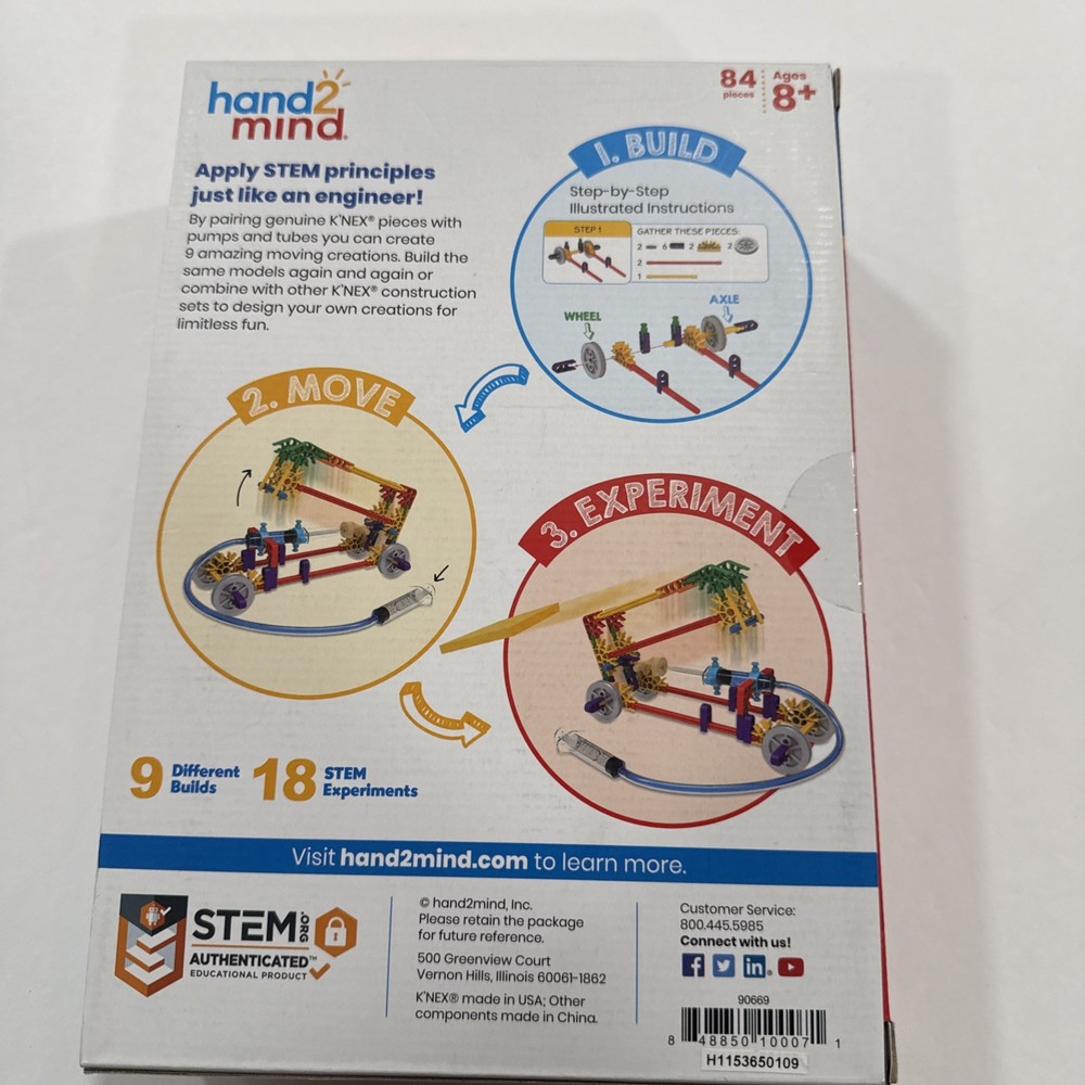 hand2mind Moving Creations with K'NEX Book/Building Kit STEM Science Complete
