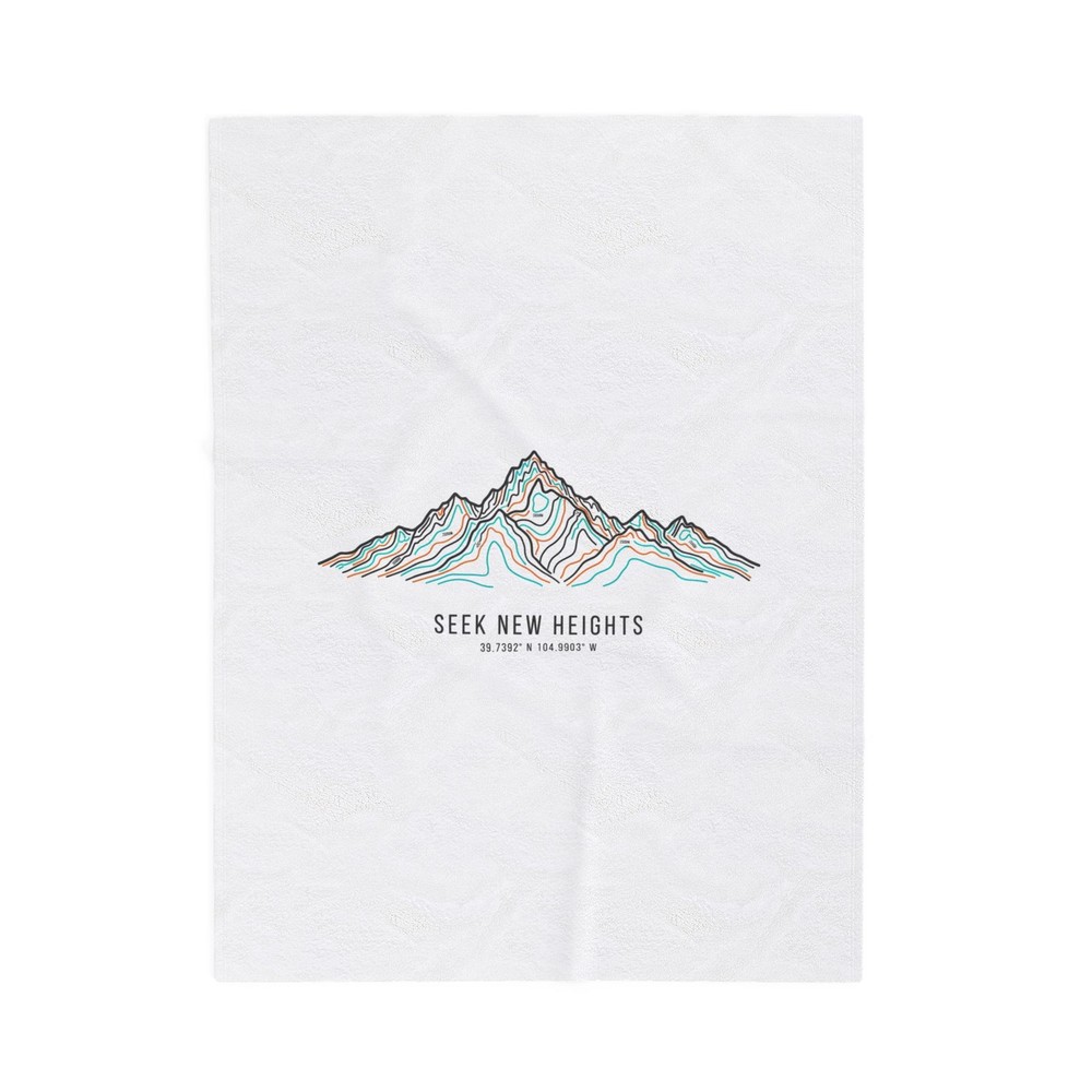 Topographic Mountain Contour Plush Blanket | topo map print