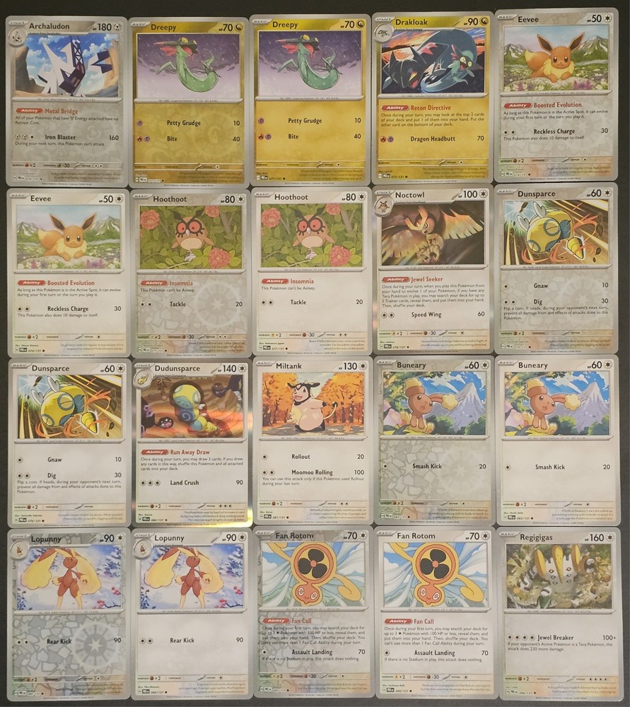 Prismatic Evolutions 161 Card Complete Common, Uncommon, Rare W/ Reverses Holo