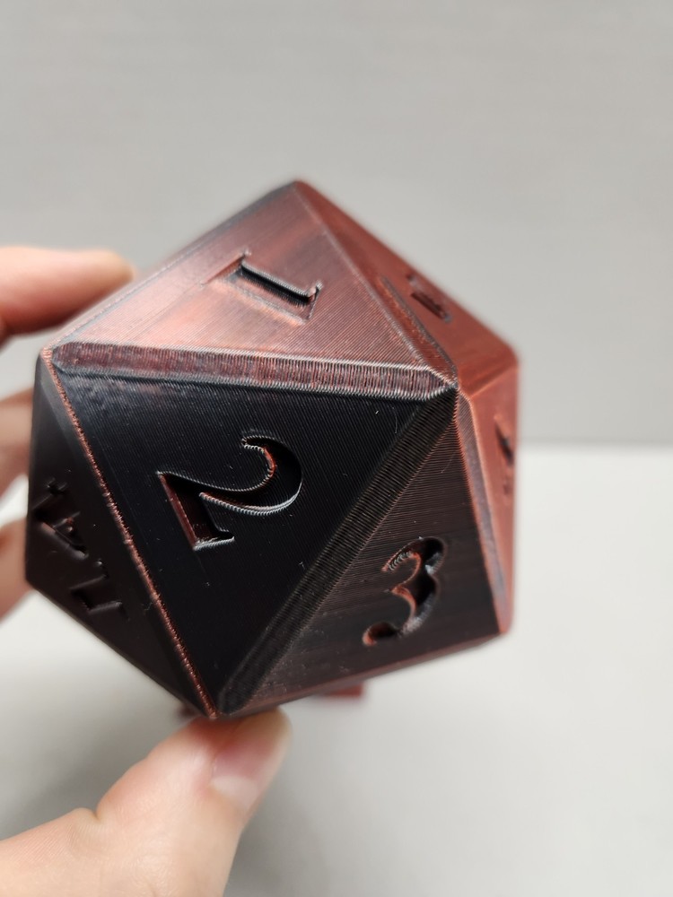 D&D Polyhedral Dice Set Magnetic Storage Case 3D Printed RPG Dice Red Black