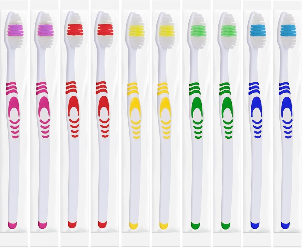 Bulk Toothbrushes - Indivily Wrapped, Manual Disposable Travel