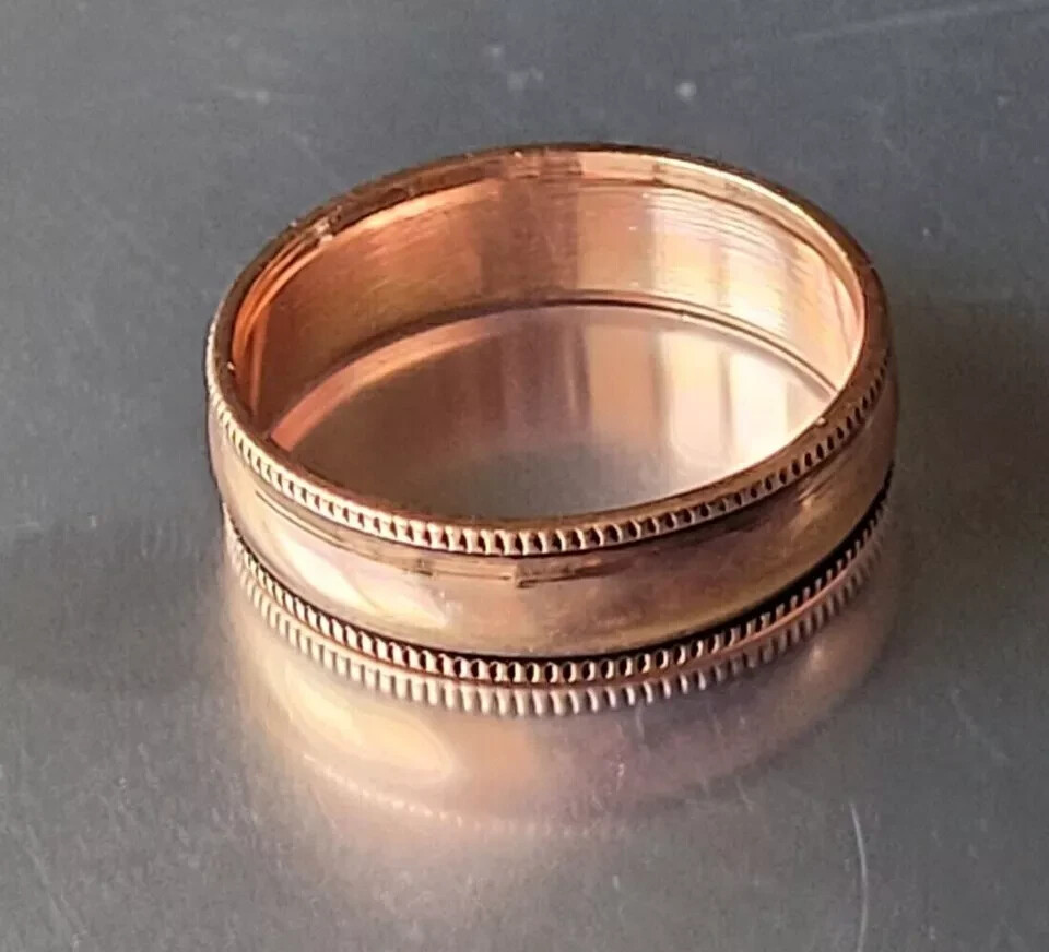 Solid Pure Copper Minimalist Healing Ring, Handmade, Unisex, Band Ring