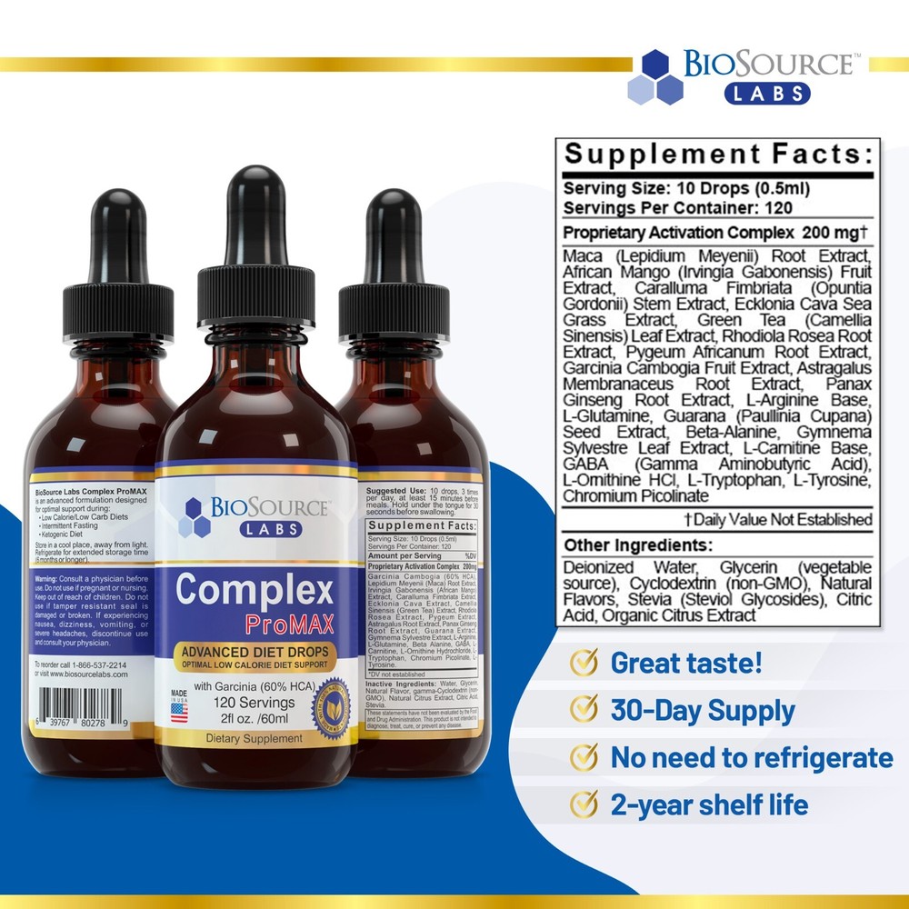 BioSource Labs Complex ProMAX Premium Diet Drops - 2 oz Bottle
