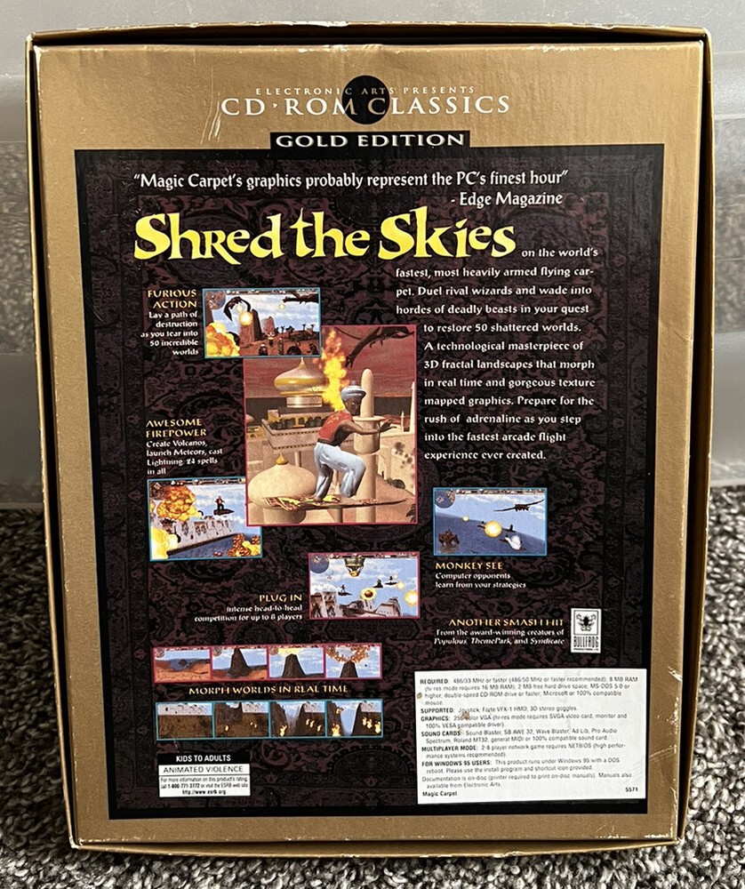 Magic Carpet 1995 PC Computer Software Vintage Gold Edition