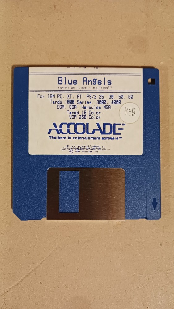 Blue Angles: Formation Flight Simulation by Accolade (1989), IBM PC, 3.5"