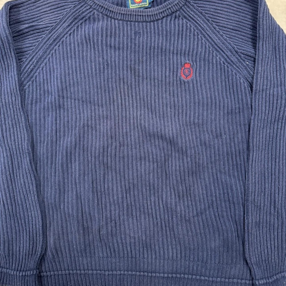 Vintage Chaps Knitted Jumper patterned pullover chunky knit sweater with Men's