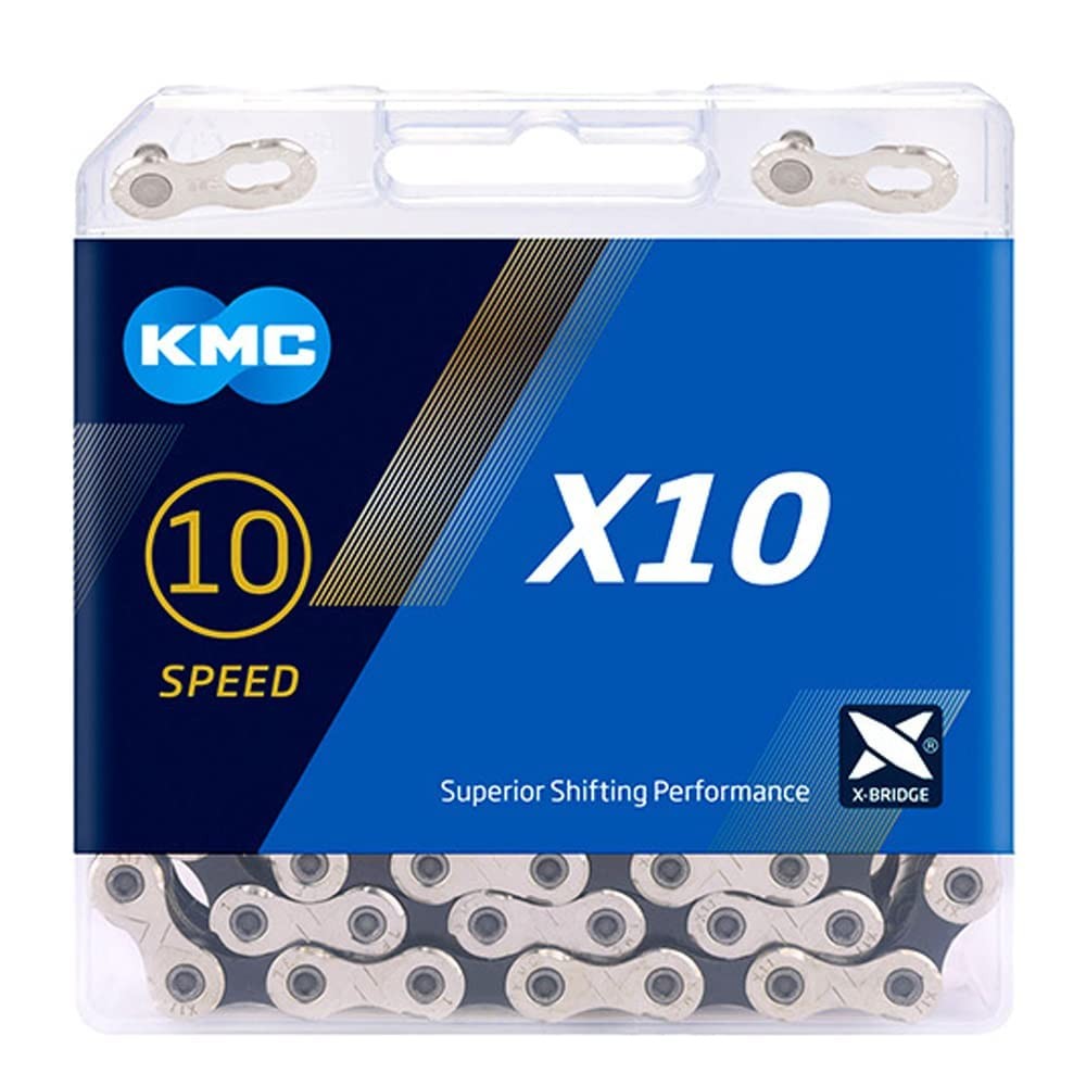 KMC X10 10-Speed Bicycle Chain 116 Links Silver/Black