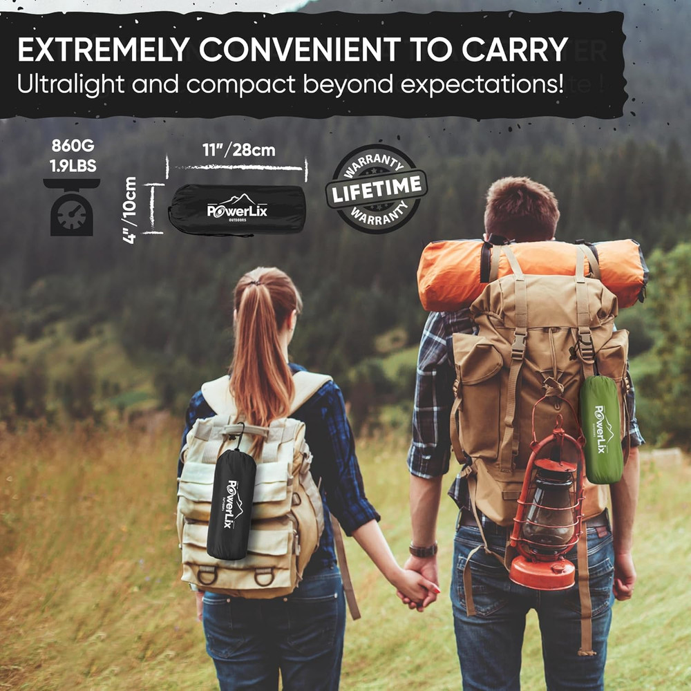 Ultralight Sleeping Pad for Camping with Inflating Bag– Compact Lightweight Camp