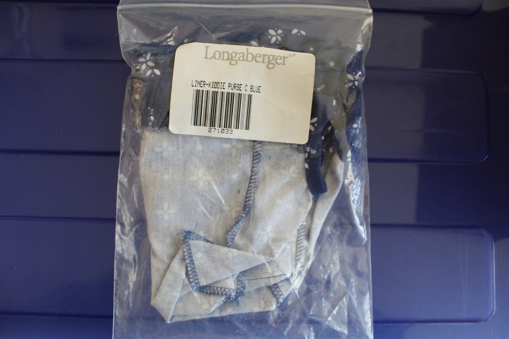 Longaberger Classic Blue Rectangular Kiddie Purse Basket Liner #271033 - NEW