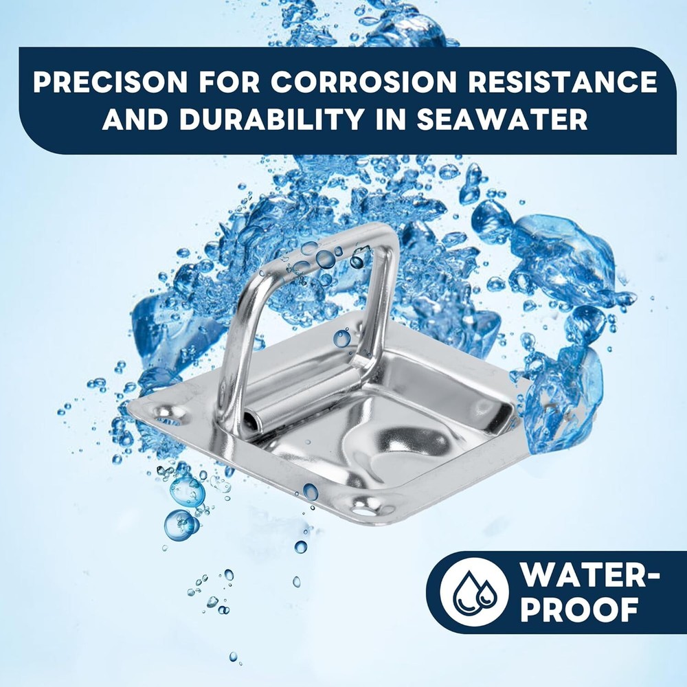 4X Boat Ring Hatch Latch Deck Hatch Handle Flush Mount Lifting Ring Pull Handle