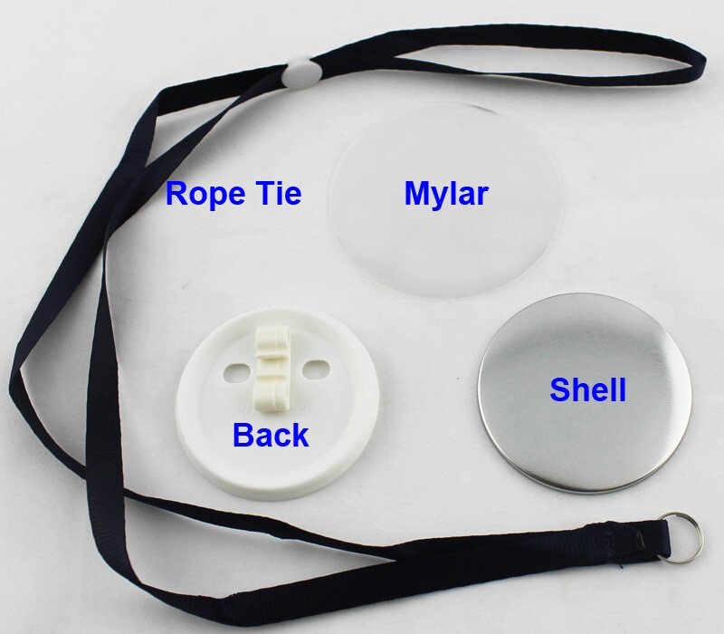 100PCS 2-1/4" 58mm Professional Button Maker With Rope for Badge Machine