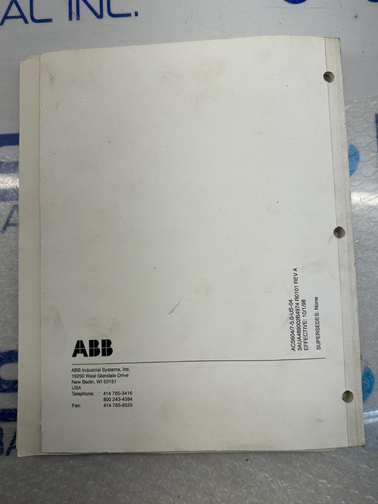 ABB ACS 600 Hardware Manual 75 to 700 HP