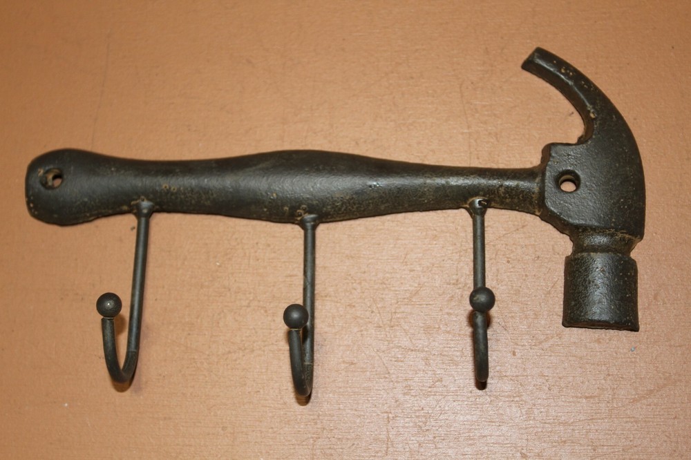 Handyman Basics Antique Style Tools Decor, Cast Iron Wall Hooks - 8 pcs