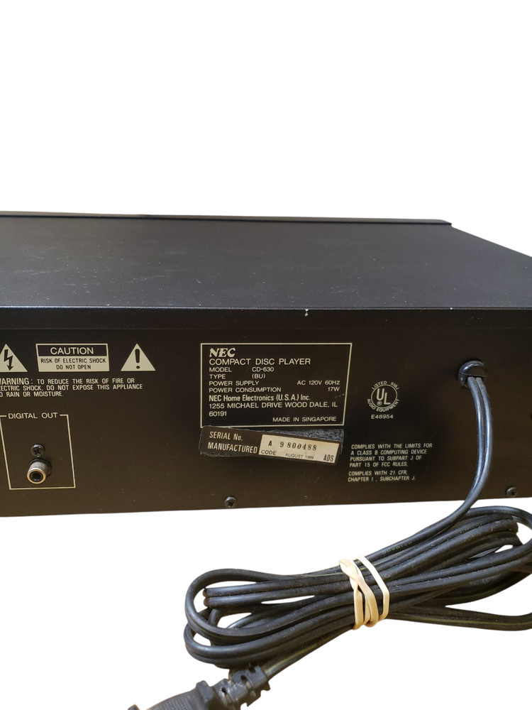 NEC CD-630 Digital Audio Component/ Compact Disc Player Vintage | Tested