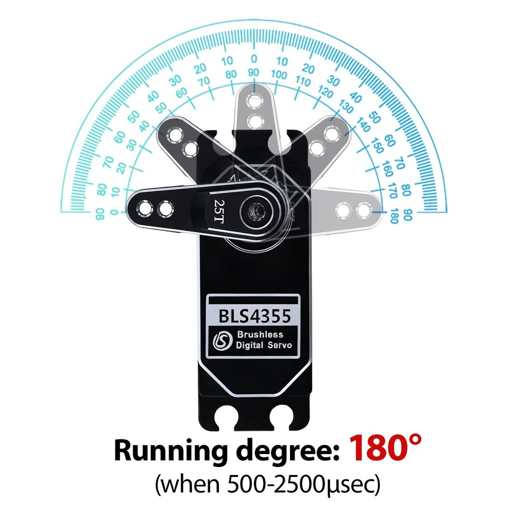 55kg Low-Profile Servo Programmable Brushless Digital Servo 0.09Sec High Spee...