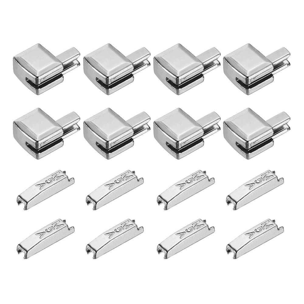 8Set Zipper Latch Slider Retainer Kits,  #5 Zipper Bottom Stoppers, Silver