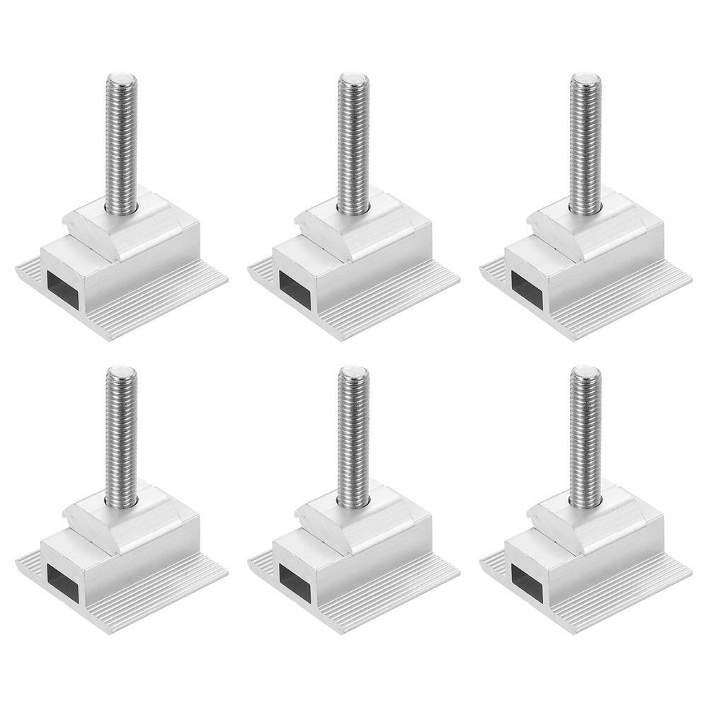 Solar End Clamp Solar Panel Mount Bracket Silver Mounting Clamps 45mm 6pcs