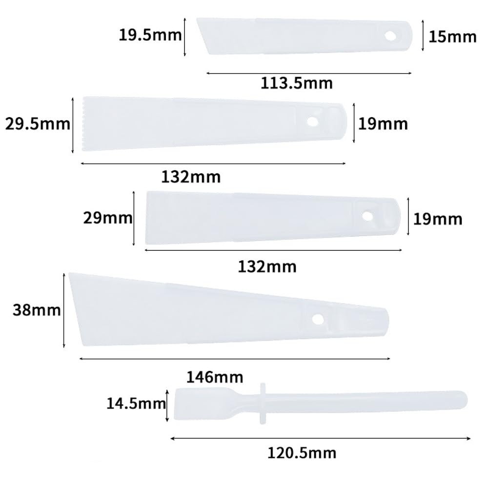 5 Pack Glue Spreader Plastic Glue Smear Plate Scraper Sticks Applicator Tool for