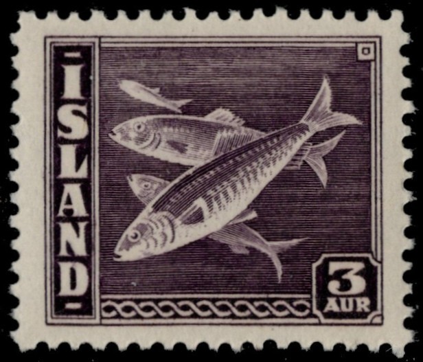 ICELAND 218 - Atlantic Codfish "Perf 14.0 x 14.0" (pc37622) NH