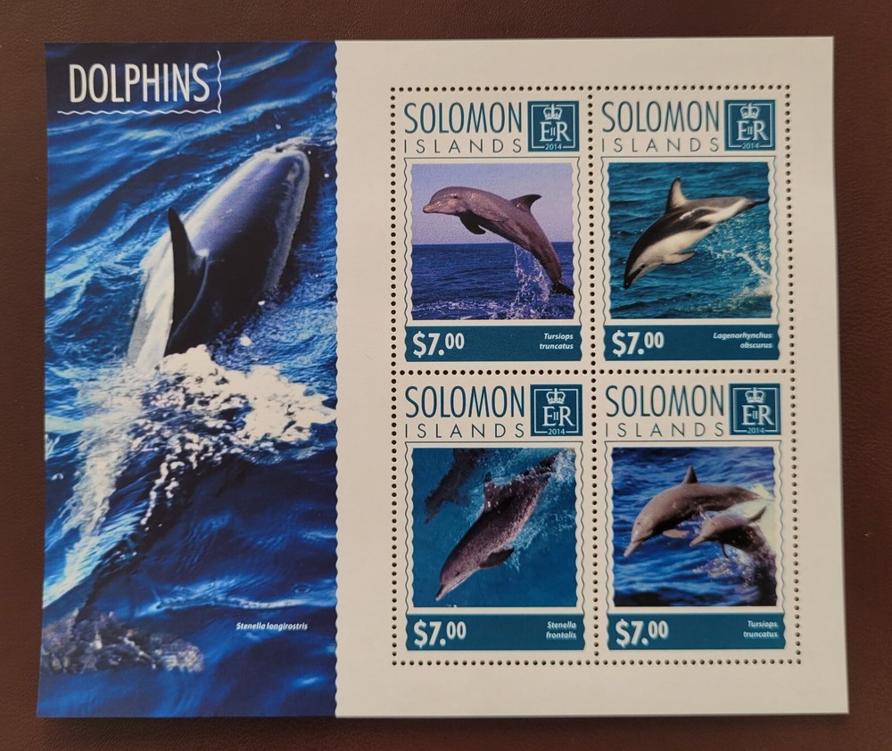 Solomon Island 2014 /  Marine Life - Dolphins / 4v ms