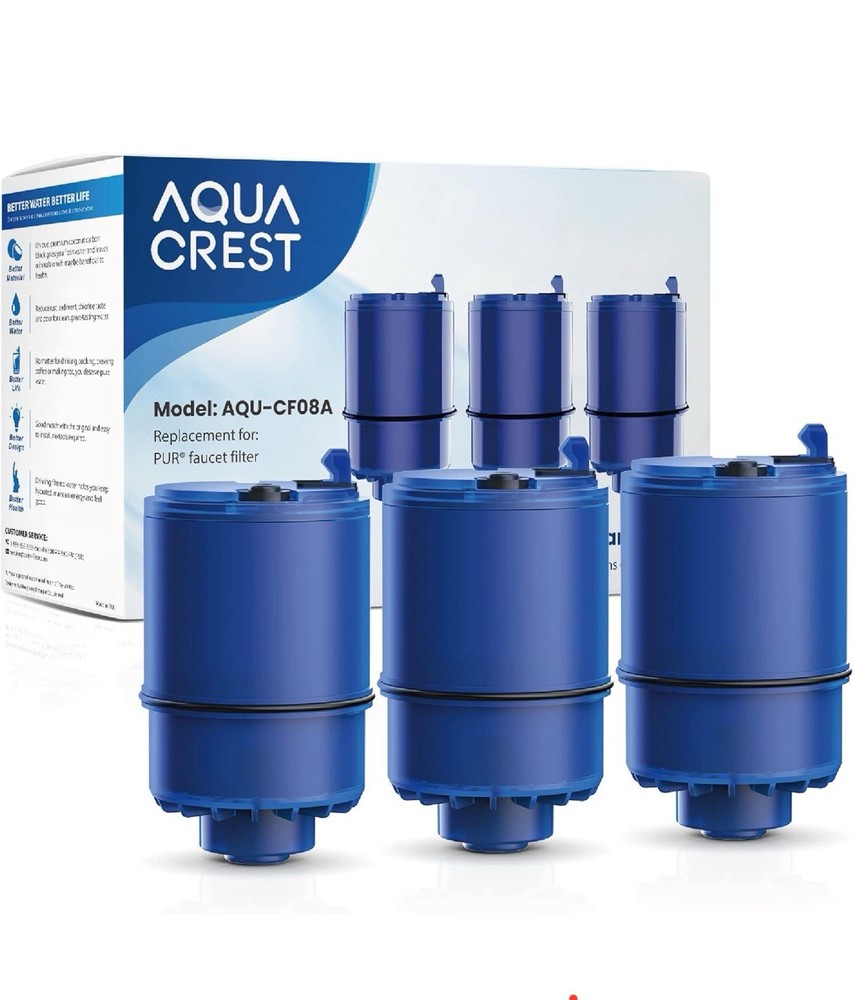 3 Pk.AQUA CREST Faucet Filter Replacement for All PUR®Plus, NSF 42 Certified-New