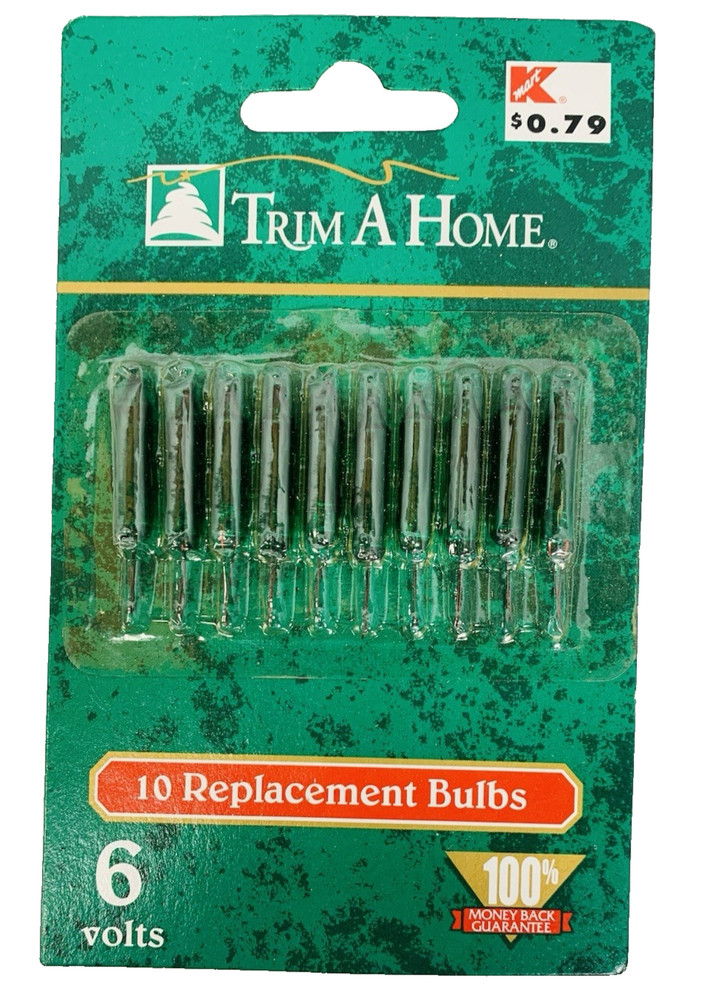 6 volt Christmas Light Bulbs Green Mini Replacement for 20 Light String 10 pack