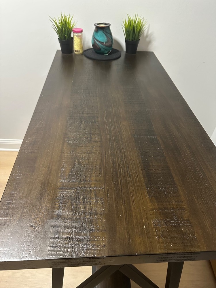 Dark Brown Wood High-top Dining Table