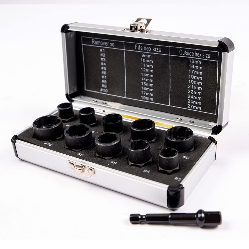 10Pcs Bolt Extractor Damaged Nut Remover Set,Broken Screw Nut Bolt Extractor ...