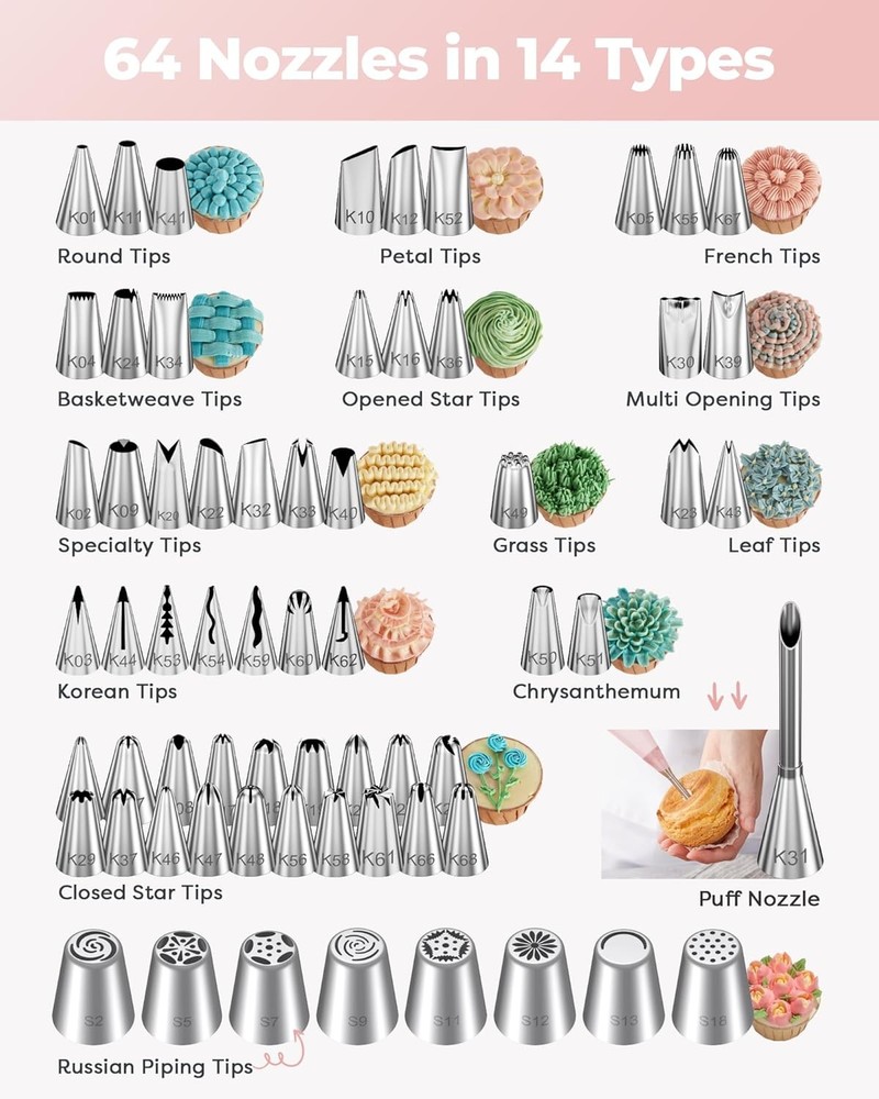 158 Piece Cake Decorating Kit with Turntable